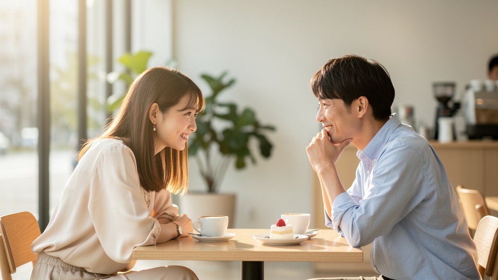 スマートフォンで検索するカップル